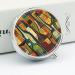 Round Pill Box Wine Bottle Art Print | 3 Compartment Portable Pill Organizer & Decorative Metal Pocket Case - Buy Online on GoSupps.com
