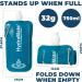 Hydramate 750ml Foldable Drinking Bottle - Reusable BPA Free Lightweight Flexible Water Bag in Petrol Blue with Carabiner Hook - Buy Online on GoSupps.com