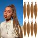 Leeven 8 Packs Brown Pre Stretched Braiding Hair Extensions 30 Inch Yaki Hot Water Setting Fiber EZ Braid Pre-stretched Braiding Hair for Box Braids Knotless Braids /30 Inch 27# 30 Inch (Pack of 8) 27#