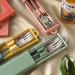 Premium Portable Stainless Steel Travel Cutlery Set with Reusable Chopsticks - Green - Buy Online on GoSupps.com