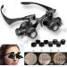 LED Double Eye Jeweler Watch Repair Magnifying Jewelers Loupe Magnifying Glasses with 4 Interchangeable Lens 10X/15X/ 20X/25X Head Magnifier Glasses for Close Work Electronics Jewelry Repair - Buy Online on GoSupps.com