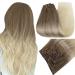 Real hair extensions clip in blond real hair clip in hair recovery light brown with platinum blonde clip extensions remy real hair twice duplicate 20 inch 120g #8/60