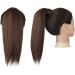 FESHFEN Straight Ponytail Extension 14 Natural Long Synthetic Hair Wrap Around Clip in Ponytail Hairpiece Medium Brown & Light Auburn Mix - Pack of 1 - Buy Online on GoSupps.com