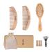 Wooden Hair Brush and Comb Set with Bamboo Bristles - Anti-Static, Reduces Frizz, Knots - Scalp Massaging - Paddle Detangling Brush for Women with Thick, Curly, Dry Hair - Buy Online on GoSupps.com