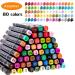 ATOPSTAR 80 Colors Alcohol Markers - Dual Tip Artist Drawing Markers for Kids and Adults - Perfect for Coloring and Painting - Black Shell (80 Count) - Buy Online on GoSupps.com