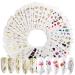54 Sheets Water Transfers Nail Art Stickers Decals Self Adhesive for Women Girls Gel Nails Art Design - Colorful Flowers Gold and Silver Butterfly Stars Feather Pattern Mixed
