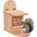 Squirrel Feeder Visible Wooden Squirrel House with Movable Cover Funny Squirrel Feeder with Long Feeding Platform for Outside Backyard Garden Squirrel House - Buy Online on GoSupps.com