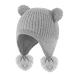 KAKU NANU Toddler Winter Hat Cute Double Pom Pom Earflap Hat Warm Beanie with Fleece Lined More Colors Suitable for Baby Boys and Girls from 6 Months to 4 Years 2-4 Years Grey