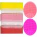 WAWTOOK Baby Bath Brush, Cradle Cap Brush, Baby Bath Sponge Brush, Soft Sensory Scrubber with Cradle Cap Bristle Brush, Baby Care Essential for Dry Skin, Cradle Cap (Pink&Red&Yellow)