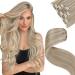 Laavoo blond real hair extensions clip in Remy hair extensions real hair clips 50cm double tresse clip extensions real hair hair extension golden blond midblond 70g 5 piece #p16/22 50cm-70g 4.1/22