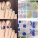 Glitter Marble Mermaid Toenail Art Stickers - 8 Sheets Self-Adhesive Full Toe Wraps & Nail Files for Women & Girls | Shop Internationally - Buy Online on GoSupps.com