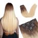 Vlasy Clip in Hair Extensions Human Hair 7 Pieces Clip in Hair Extensions Real Human Hair Seamless Straight Natural Thick Weft Human Hair Clip in Extensions for Women T8A/60+T8A/60# 16 Inch(80 g) 16 Inch (80 g) T8A/60+T8A/60#