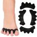 Toe Spacers(2 Pair) Gel Toe Separators to Correct Toes Bunion Corrector for Women Men Toe Spacer Hammer Toe Straightener Toe Stretcher Big Toe Separators (Black)