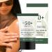 Women's Daily Sun Cream - SPF 50 Travel Sun Cream Lotion Size 90 ml Ultra Light UV Protection Non-Sticky Comfortable for Beach Travel Sports Make-Up