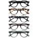Opulize Rio Reading glasses with blue light filters - flattened frame - women & men - spring hinges - B53-1 +3.50 Magnification glossy black - glossy light brown tympatt