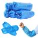 STGOOD Disposable PE Sleeves Covers 100PCS Transparent Blue Waterproof Arm Protectors 15.7 Inches