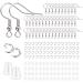 Stainless Steel Earring Hooks French Ear Wire, 600pcs Earring Making Findings Parts Jewels DIY Supplies Kits, with Silicone Earring Backs Stoppers & Open Jump Ring