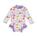 BONVERANO Baby Girls Swimsuit Toddler Bathing Suit Long-Sleeve Zipper One Piece Swimwear with UPF 50+ Sun Protection 18-24 Months Purple