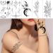 20 Sheets Black Tiny Temporary Tattoo Stickers for Men Women - Moon Butterfly Bird Flower Designs - Waterproof Body Art for Arm Neck Shoulder - Buy Online on GoSupps.com
