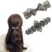 Rhinestone Pearl Hair Clips Antique Crystal Barrette Silver Flower Leafy Pins Elegant Jewelry Hair Decorations Accessories Head Pieces For Women Bridal Wedding Gift A-4