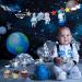 22 Pcs Space Cake Topper Set - Astronaut Figurine, Planet Rocket, Pearl Balls, Star DIY Cake Decorations - Outer Space Themed Party Supplies for Kids Birthday, Baby Shower - Blue - Buy Online on GoSupps.com