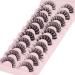 False Eyelashes Russian Strip Lashes D Curly Natural Wispy Fluffy Natural Thick Volume Reusable Handmade Fake Lashes Extension 10 Pairs (5 style mix) - Buy Online on GoSupps.com
