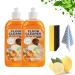 Ondaum Cleaner Ondaum Floor Cleaner Momeng Floor Cleaner Orange Powerful Decontamination Floor Cleaner Wood Floor Cleaner and Polish (2Pcs)