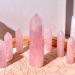 Rose Quartz Crystal Wand - Natural Gemstone Hexagonal Point Wand for Reiki Therapy and Energy Healing - Buy Online on GoSupps.com