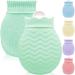 Small heat bottle with cover- 320ml mini silicone hot water bottle for warm and cold compresses hand-foot bed warmers ideal for menstrual complaints pain relief green