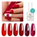 Beetles Red Gel Nail Polish Set - 6 Colors Shimmer Red & Burgundy | Top Coat Included | DIY Nail Art Home Kits | Perfect Gifts for Mom - Buy Online on GoSupps.com