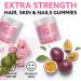 Droppels Hair Skin and Nails multivitamin Gummies with Biotin 10 000mcg Vitamin A C E B6 & B12 | Vegan & Pectin-Based Biotin Gummies Passion Fruit Rose Flavor 60 Count - Buy Online on GoSupps.com