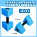 4 Pcs Triangular Aquatic Exercise Dumbbells Set - Blue EVA Foam Water Weights for Pool Exercise - Resistant Water Aerobics Equipment - Buy Online on GoSupps.com