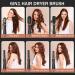 UKLISS 6 in 1 Hot Air Brush Hair Dryer Set - Negative Ionic Detachable Styling Tool for Curling, Straightening, Volumizing - Black-623 - Buy Online on GoSupps.com