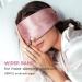 Soft Sleep Mask - Anti-Wrinkle Blackout Eye Mask for Side Sleepers Adjustable Satin Blindfold | Mulberry Silk Eye Cover for Men & Women - Pink - Buy Online on GoSupps.com