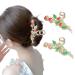 2PCS Metallic Strawberry Claw Clips - Fashionable Hair Styling Accessories for Women and Girls with Strong Hold