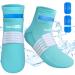 SuzziPad Upgraded Cold Therapy Socks with 6 Gel Ice Pack for Foot Pain Relief Cooling Socks for Chemotherapy Heel Pain Achilles Tendonitis Sprained Ankle Ice Socks for Foot Health S/M Small/Medium Aqua