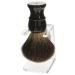 Shaving brush holder plastic crystal clear with shaving brush pure badger