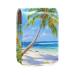Lipstick Case Leather Lip Gloss Lipstick Organizer with Mirror Mini Lipstick Holder Bag Tropical Sand Beach Palm Tree J468l8yzbv