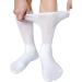 Men Diabetic Socks Extra Wide Non Binding Cushioned Moisture Wicking Crew 3 Pairs - White - Buy Online on GoSupps.com