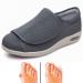 bumuam Diabetic Shoes Width Shoe for Elderly Women Adjustable Closure Lightweight Breathable Swollen Feet Walking Edema Sneakers Men 12/Women 13 Dark Gray1 Men 12/Women 13