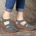 DDAPJ pyju Women's Hollow Out Wedge Sandals - Gray-b, Size 12 | Open Toe High Heel Sandals with Buckle, Back Zipper for Comfortable Walking - Buy Online on GoSupps.com