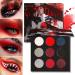 Afflano Black Red Eyeshadow Palette - Highly Pigmented Goth Clown Halloween Makeup & Joker Vampire Christmas Looks - Buy Online on GoSupps.com