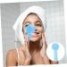 Healeved Face Pore Handheld Brush Facial Brush Silicone Bristles Face Cleaning 11.20X5.10X3.50CM Blue - Buy Online on GoSupps.com