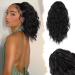 BARSDAR short ponytail extension 30cm clawed clip ponytail hair extension multi layered wavy black hair synthetic ponytail hair part for women (natural black) 30cm natural black
