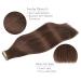 Buy WhenALIFE 20Pcs 50g 14-Inch Chocolate Brown Tape Extensions - Real Remy Hair Invisible Skin Weft Silky Straight #4 - Buy Online on GoSupps.com