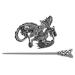 Baluue Vintage Silver Celtics Hair Slide Hairpin Dragon Knot Hair Stick Vintage Hair Chopstick Barrettes Antique Viking Bronze Hair Pin for Hair Accessory