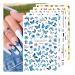 Eseres 10 Sheets Butterfly Nail Art Stickers Self-Adhesive Nail Decals Vanessa Nail Designs Decorations for Nail Gel Polish
