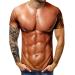 Muscle Print Shirt for Men Funny Mens Fake Muscle Printed T-Shirt Short Sleeve Muscle Print Tshirt Top for Men Adult Large Bronze