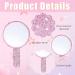Bucherry 2 Pcs Rhinestone Hand Mirror - Wedding Bling Makeup Mirrors for Women - Pink White Round Design - Buy Online on GoSupps.com