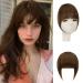 Sofeiyan bangs clip in 100% Remy real hair fringe bangs one piece human hair clip in pony fringe extensions natural bangs with temple hair parts real hair hair extension for women sat bangs red -brown